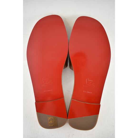 Christian Louboutin CL Mule Flat Cuoio Brown Leather Slide Slip On Sandal 39.5 - Picture 15 of 15